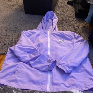 Women’s rain jacket, windbreaker, hooded graphic jacket